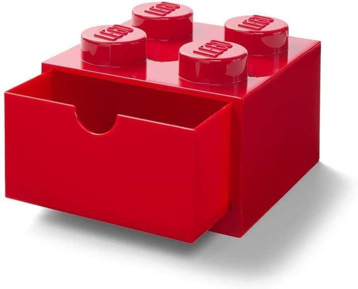 Kniha Úložný box LEGO stolní 4 se zásuvkou - červený 