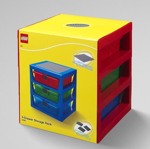 Book Organizér LEGO se třemi zásuvkami - červený 