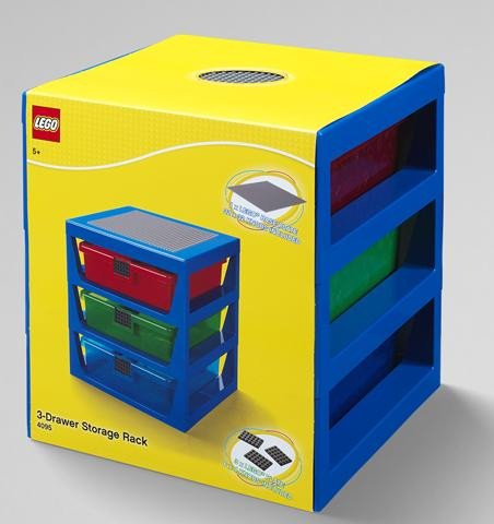 Joc / Jucărie Organizér LEGO se třemi zásuvkami - modrý 