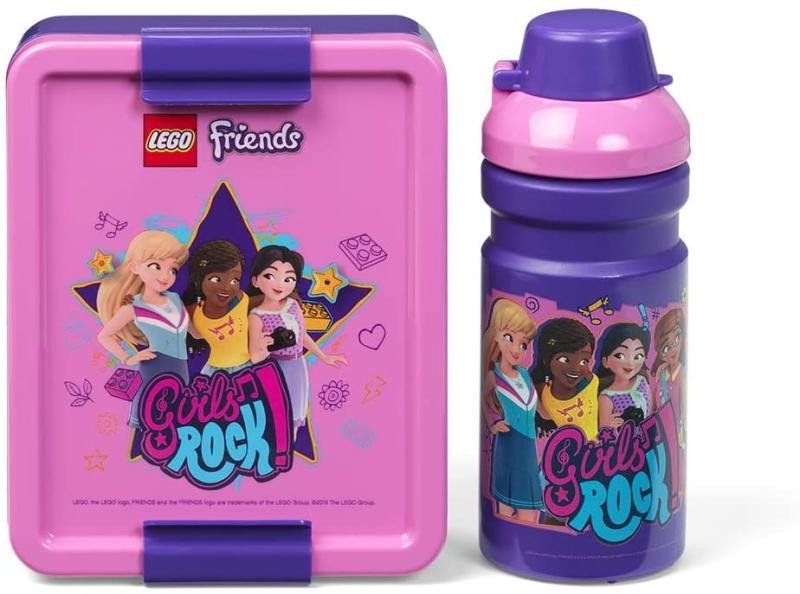 Książka Svačinový set LEGO Friends Girls Rock (láhev a box) - fialová 