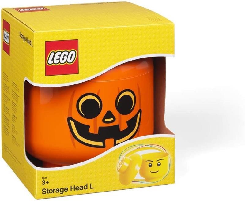 Kniha Úložný box LEGO hlava (velikost L) - dýně 