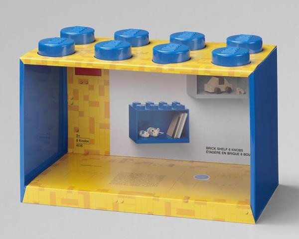 Kniha Police nástěnná LEGO Brick 8 - modrá 