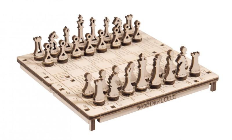 Igra/Igračka Wooden City Hra 3D Šachy a Dáma 2v1 