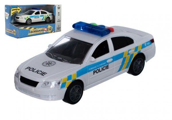 Hra/Hračka Auto Policie15cm na baterie se zvukem se světlem na setrvačník plastové 
