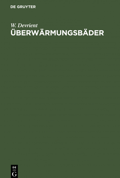 Libro UEberwarmungsbader W. Devrient