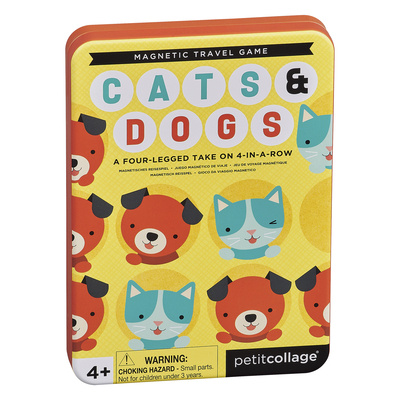 Carte Cats + Dogs Four-In-A-Row Magnetic Travel Game Petit Collage