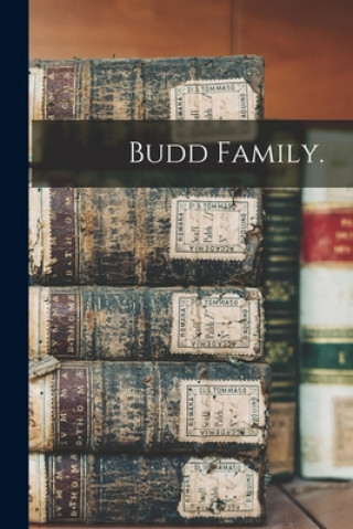 Knjiga Budd Family. Anonymous