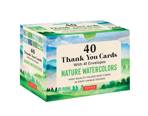 Joc / Jucărie Nature Watercolors, 40 Thank You Cards with Envelopes 