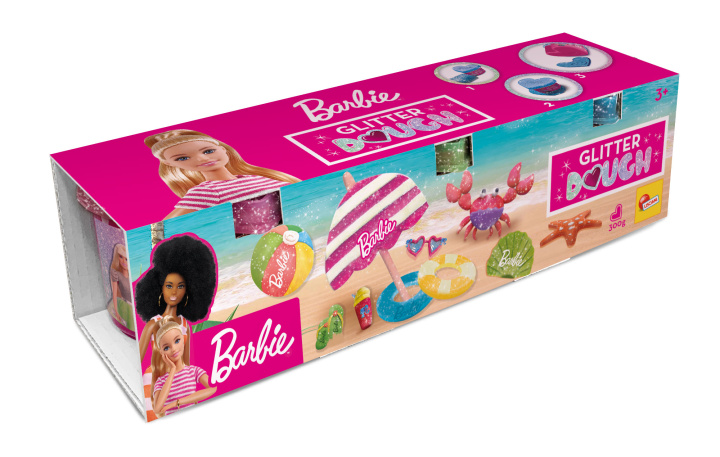 Kniha Glitter Dough Barbie Zestaw z ciastoliną 300g 