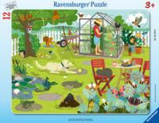 Joc / Jucărie Ravensburger Kinderpuzzle - Unser Garten - 12 Teile Rahmenpuzzle für Kinder ab 3 Jahren 
