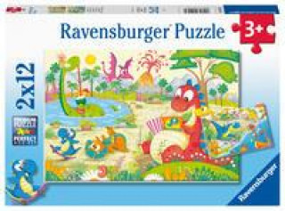 Hra/Hračka Ravensburger Kinderpuzzle - Lieblingsdinos- 2x12 Teile Puzzle für Kinder ab 3 Jahren 