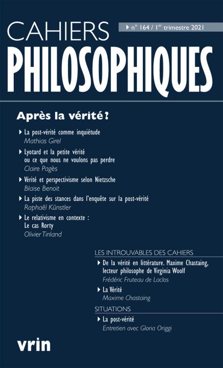 Buch Après la vérité? 