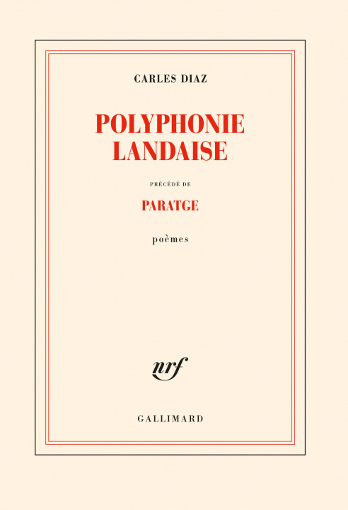 Book Polyphonie landaise précédé de Paratge CARLES DIAZ