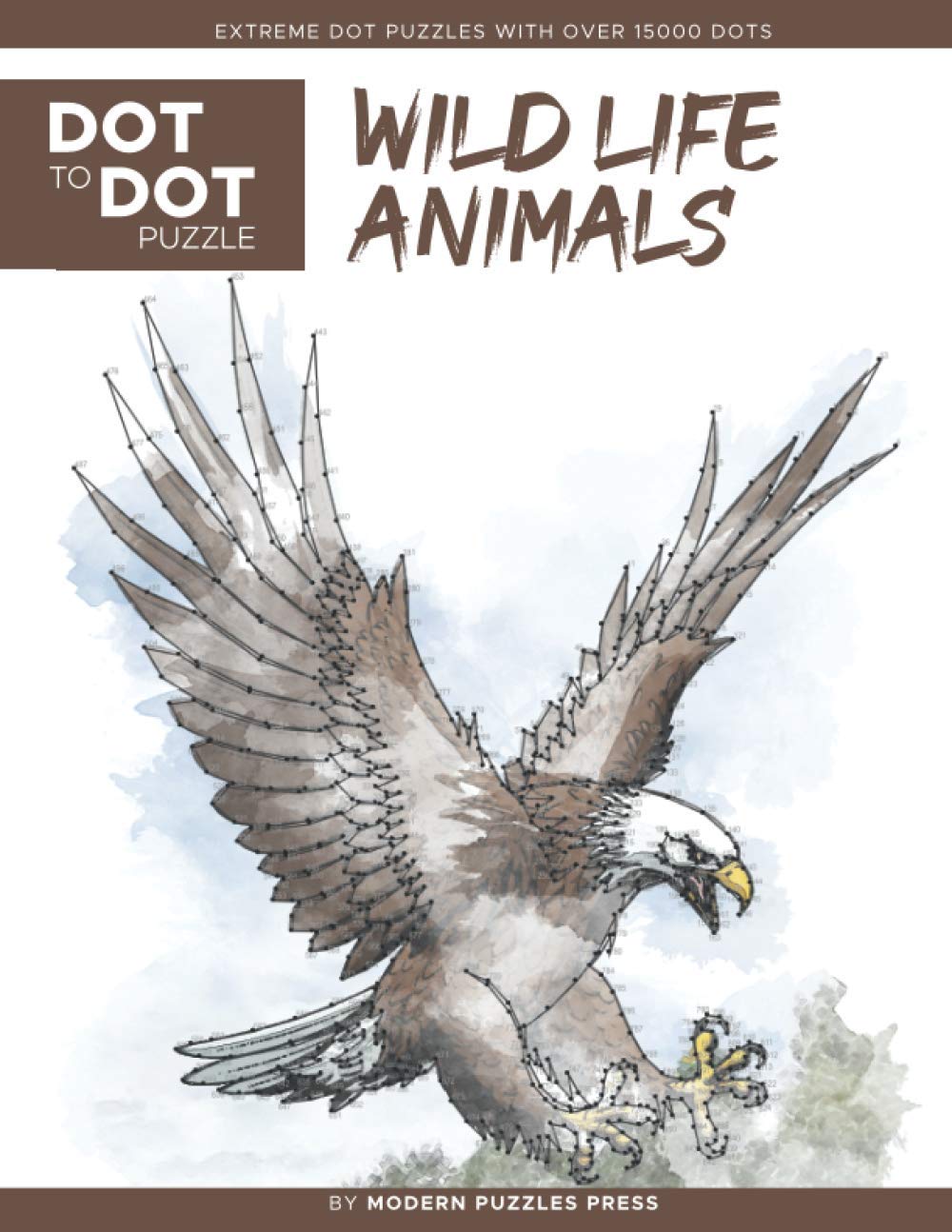 Libro Wildlife Animals - Dot to Dot Puzzle Modern Puzzles Press