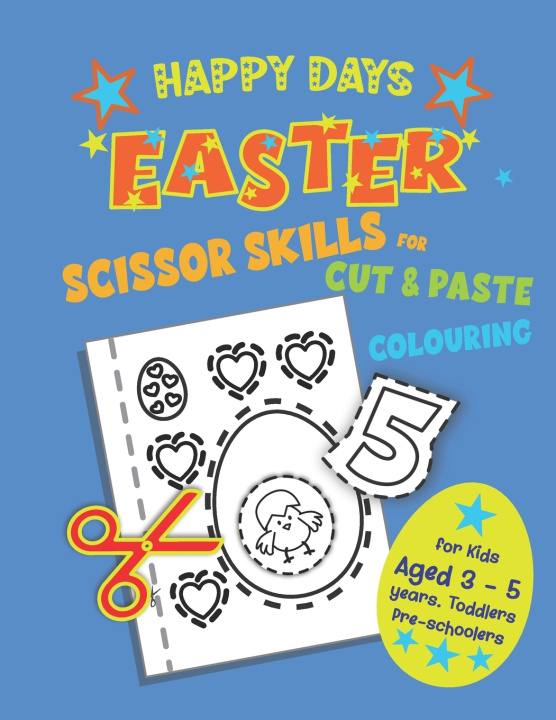 Boek Happy Days Scissor Skills for Cut & Paste Colouring. Ages 3 - 5 Toddlers Preschoolers Happy Days Publishing