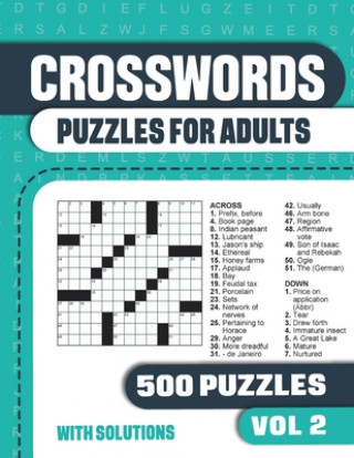 Kniha Crosswords Puzzles for Adults: Crossword Book with 500 Puzzles for Adults. Seniors and all Puzzle Book Fans - Vol 2 Visupuzzle Books