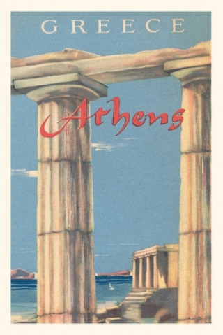 Carte Vintage Journal Travel Poster for Athens, Greece 