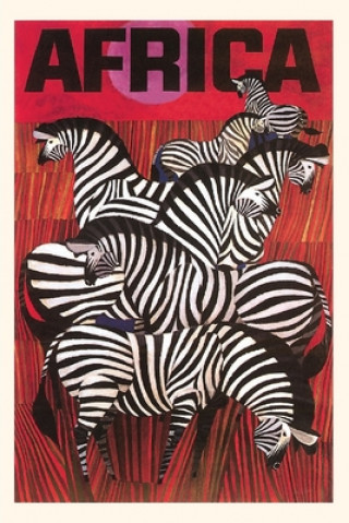 Carte Vintage Journal African Zebra Travel Poster 
