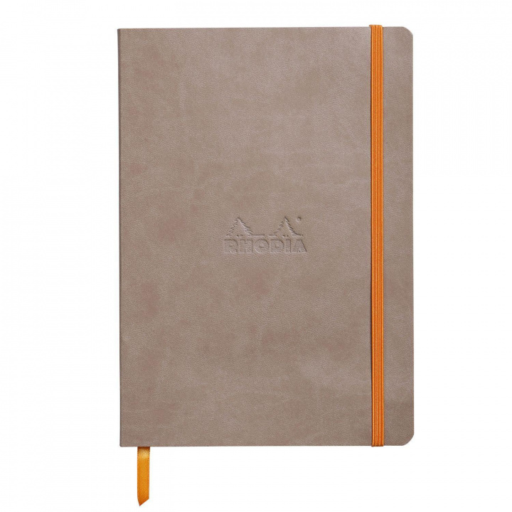 Kniha Rhodiarama flexibles Notizbuch A5 80 Blatt Dot-Lineatur, taupe 90g, mit Gummizugverschluss 