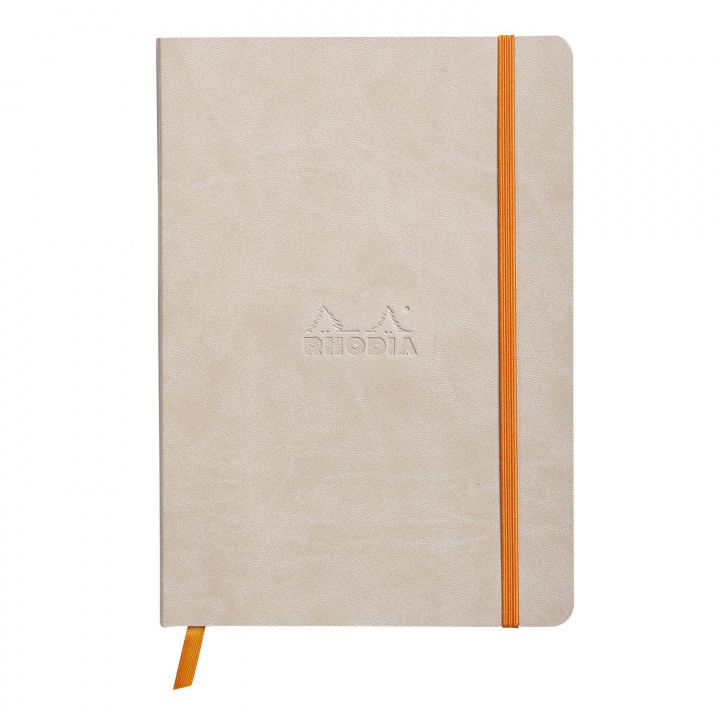 Kniha Rhodiarama flexibles Notizbuch A5 80 Blatt Dot-Lineatur, beige 90g, mit Gummizugverschluss 