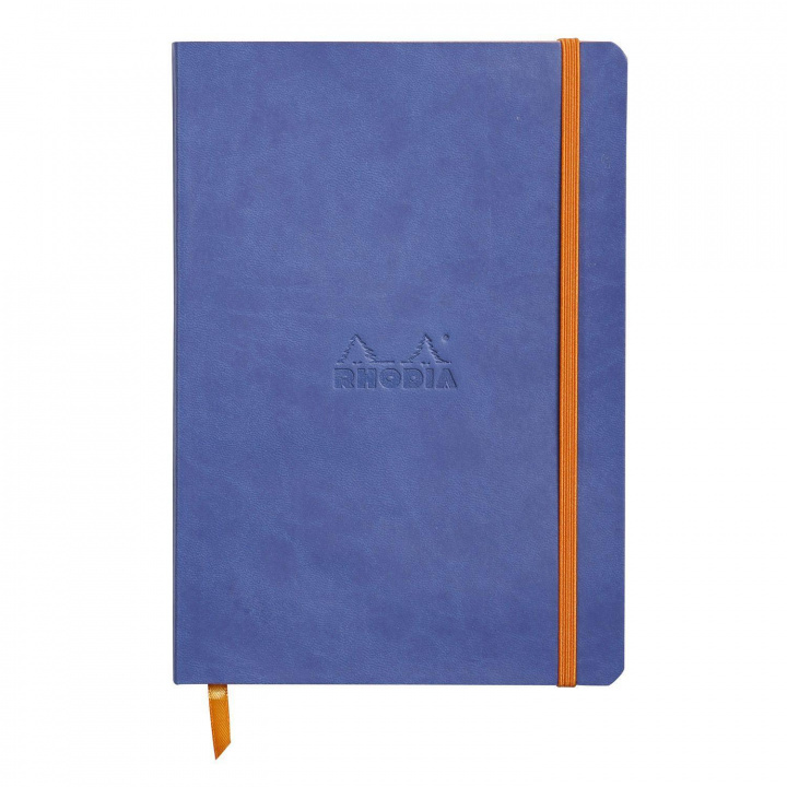 Kniha Rhodiarama flexibles Notizbuch A5 80 Blatt Dot-Lineatur, saphirblau 90g, mit Gummizugverschluss 