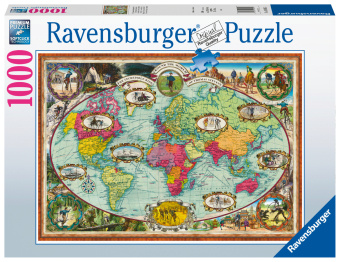 Joc / Jucărie Ravensburger Puzzle - Mit dem Fahrrad um die Welt - 1000 Teile 