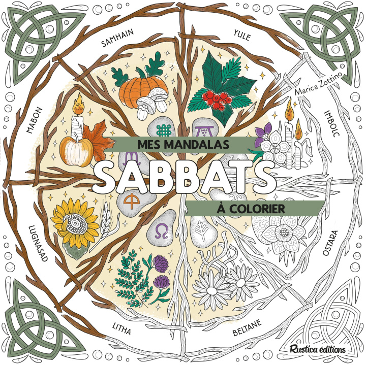 Carte Mes mandalas Sabbats à colorier 