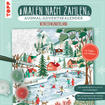 Naptár/Határidőnapló Adventskalender Malen nach Zahlen Winterwunderland 