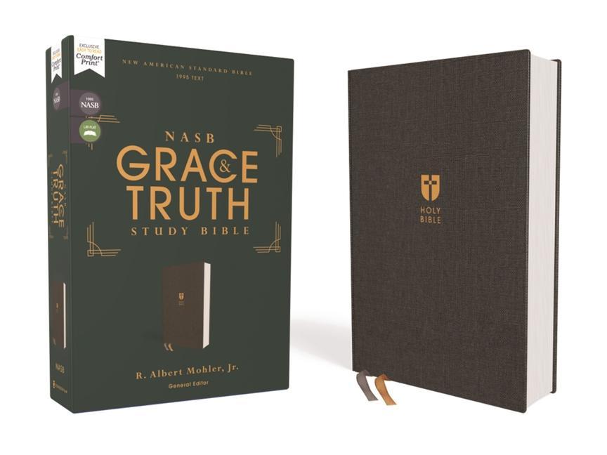 Carte NASB, The Grace and Truth Study Bible, Cloth over Board, Gray, Red Letter, 1995 Text, Comfort Print R. Albert Mohler Jr