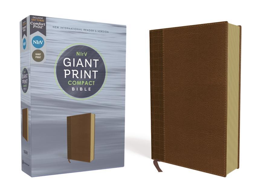 Carte NIrV, Giant Print Compact Bible, Leathersoft, Brown, Comfort Print 