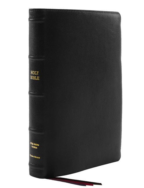 Książka KJV, Thinline Bible, Large Print, Premium Goatskin Leather, Black, Premier Collection, Red Letter, Comfort Print 