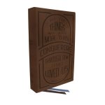 KJV, Large Print Center-Column Reference Bible, Verse Art Cover Collection, Genuine Leather, Brown, Red Letter, Comfort Print
