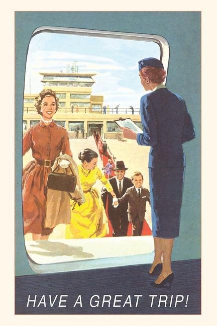 Knjiga Vintage Journal Boarding The Plane Travel Poster 