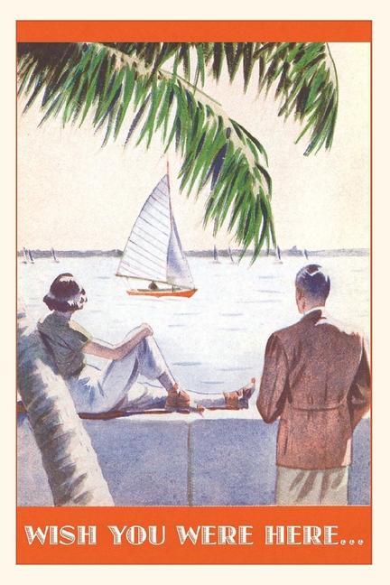 Knjiga Vintage Journal Couple Watching Sailboat Postcard 