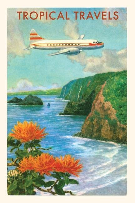 Carte Vintage Journal Plane Over Cliffs Travel Poster 