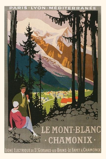 Book Vintage Journal Chamonix Travel Poster 