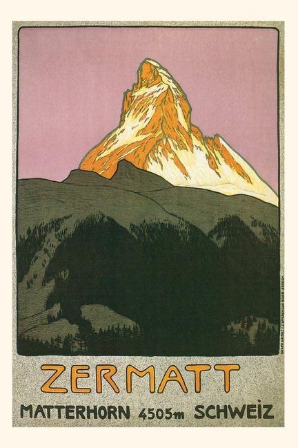 Carte Vintage Journal Zermatt, Matterhorn, Switzerland 