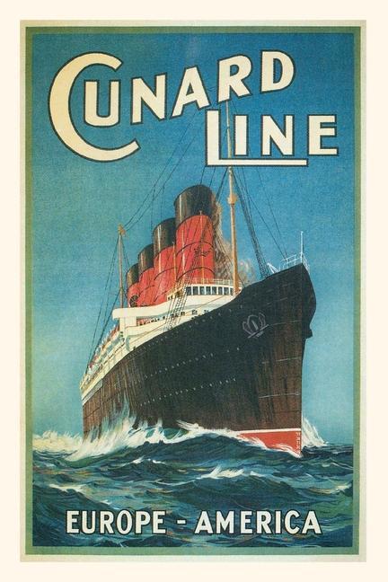 Könyv Vintage Journal Europe-America Cunard Line Travel Poster 