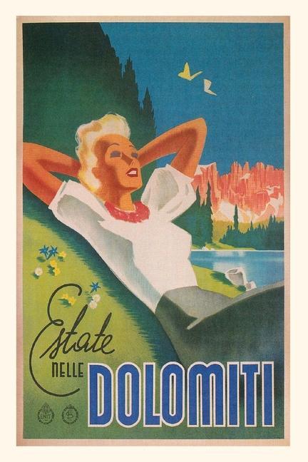 Kniha Vintage Journal Dolomites, Italy Travel Poster 