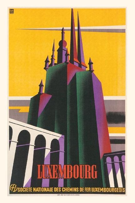 Carte Vintage Journal Luxembourg Travel Poster 