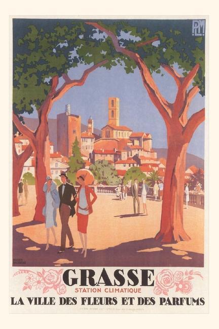 Carte Vintage Journal Grasse Travel Poster 