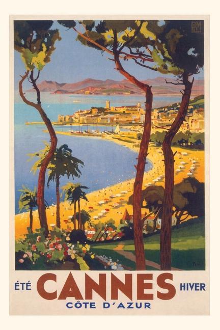 Carte Vintage Journal Cannes Travel Poster 