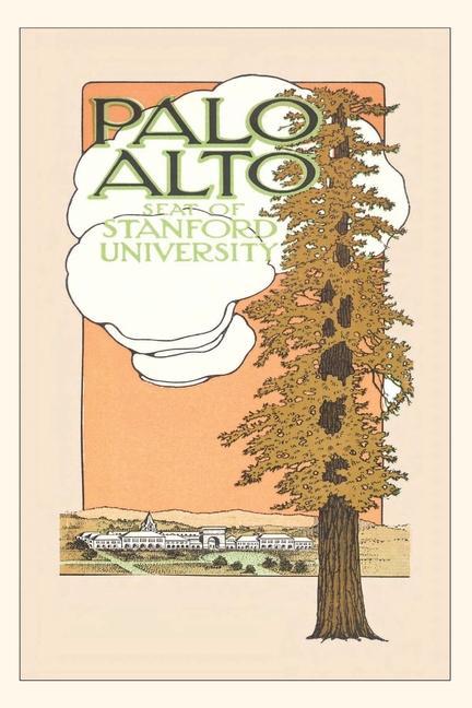 Carte Vintage Journal Palo Alto and Stanford University Travel Poster 