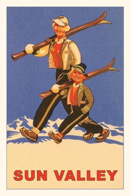 Книга Vintage Journal Family Skiing in Sun Valley, Idaho Travel Poster 