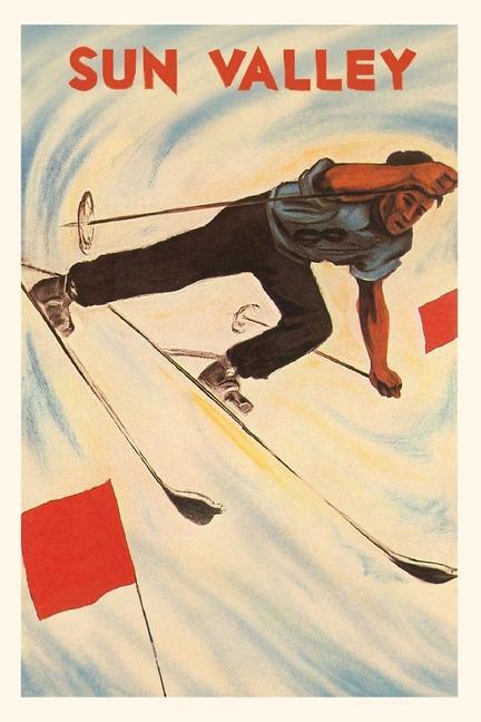 Carte Vintage Journal Sun Valley Idaho Skier 