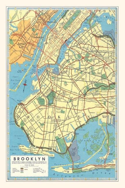 Книга Vintage Journal Map of Brooklyn, New York 