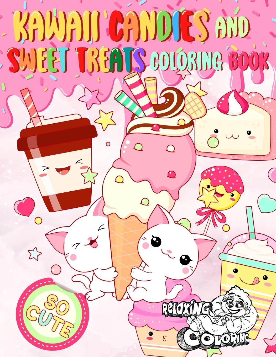 Książka Kawaii Candies and Sweet Treats Coloring Book 