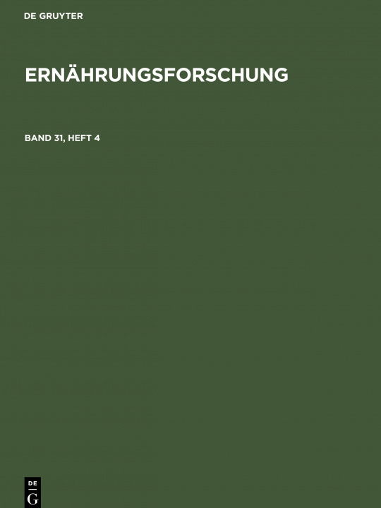 Kniha Ernahrungsforschung 