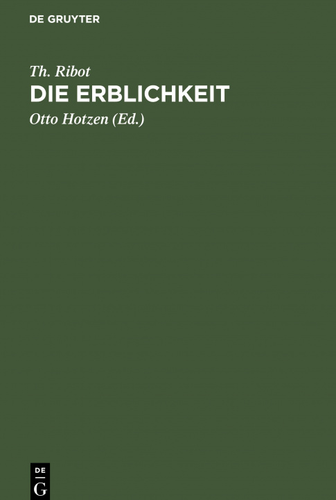Knjiga Erblichkeit Otto Hotzen