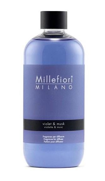 Kniha Millefiori Milano Violet & Musk / náplň do difuzéru 500ml 